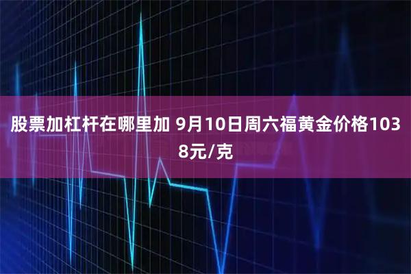 股票加杠杆在哪里加 9月10日周六福黄金价格1038元/克